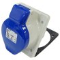 Angled Panel Socket 32 Amp 240v Blue for Electrical Panels
