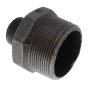 Reducing Hex Nipple 2x1 Inch Black Malleable Iron Pipe Fitting