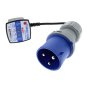 240V Industrial Check Plug Fitted with a Blue 32Amp Plug