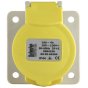 16A Panel Socket - Twist and lock plug back with single screw Yellow 110V
