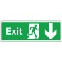 Fire Exit Sign Self Adhesive 400mm x 100mm