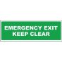 'Emergency Exit Keep Clear' Sign 400mm x 150mm 1mm Semi Rigid Plastic