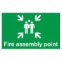 'Fire Assembly Point' Sign 400mm x 300mm Gloss, Self Adhesive Flexible PVC
