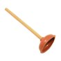 5" Rubber Sink Plunger with Wooden Handle