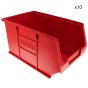 Red Plastic Wall Panel Storage Bins Size 3