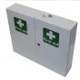 Metal First Aid Cabinet Double Doors Lockable Storage 60 X 13 X 50cms White
