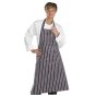 Chefs Butchers Bib Apron 100% Polyester Anti-Tangle Ties Navy/White 34x40