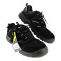 Trainer Shoe Dual Density PU Sole w Leather Upper Steel Toe Cap - Black (Size 12)