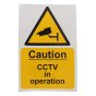 Caution Cctv In Operation Sign White/ Yellow - Pack of 5