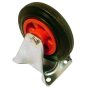 6" Rubber Fixed Castor with Roller Bearing Centres