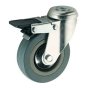 4" Grey Rubber Swivel Castor Wheel Braked