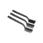 3 Piece Abrasive Brush Set - Nylon, Brass, Wire Filled Heads for Cleaning Spark Plugs and Components