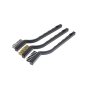 3 Piece Abrasive Brush Set - Nylon, Brass, Wire Filled Heads for Cleaning Spark Plugs and Components