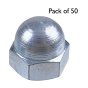 Dome Nuts, Zinc Plated, Size: M4 - Pack of 50