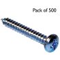 Self Tapper / Tapping Screws, Pan Head - Size: 12, Length: 1/2", Pack of 500
