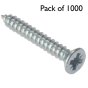 Self Tapping Screws, Pozidriv (Countersunk Head) Size: No.10x1.1/4" - Pack of 1000