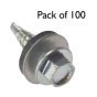 Tec Fix Stitching Screw (Hex Head), Size: 6.3 x 25 (5mm Thick) - Pack of 100