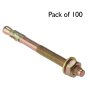 Through Bolts, Size: M6 x 95, Zinc/Yellow Passivated - Pack of 100