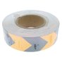 Reflective Hazard Tape 45M x 5cm with Arrows Yellow and Black
