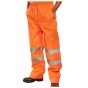 High-Visibility Waterproof Overtrousers - Orange, Size: Small