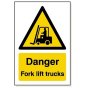 Sign - Danger Fork Lift - 3mm Foamex 300x400mm