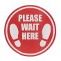 Please Wait Here Floor Sticker - 300mm Diameter 
