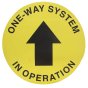 One Way System In Operation Floor Sticker - 400mm Diameter