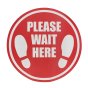 Please Wait Here Floor Sticker - 300mm Diameter 