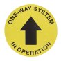 One Way System In Operation Floor Sticker - 300mm Diameter
