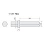 1.1/4" Tarmac Cutter Hex Shank for Heavy Breaker