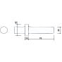 Round Shank Point 25mm x 75mm for Industrial Machinery