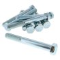M16 x 130 Zinc Plated 8.8 Steel Bolt 10 Pack
