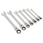 Flexi-Head Ratchet Metric Combination Spanner Set - 7 Piece
