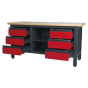 Workstation with 6 Drawers & Open Storage Sealey Part No. AP1905D