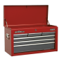 Topchest 6 Drawer with Ball Bearing Slides - Red/Grey Sealey Part No. AP2201BB
