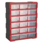 Cabinet Box 18 Drawer - Red/Black Sealey Part No. APDC18R
