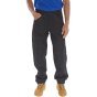 Black Action Work Trousers with Double Seat/ Knee Patches, Size 34