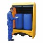 2 Drum Hardcover Spill Pallet c/w with Roller Door 157x100x211cm Sump 250L