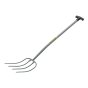 All Metal 4 Prong Manure Fork T Handle by Bulldog - BMFT