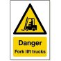 Sign - Danger Fork Lift - 3mm Foamex 300x400mm