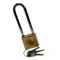 32mm Tri-Circle Padlock with Elongated Chrome Shackle, Brass Finish