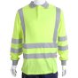 Long Sleeved Polo Shirt ARC Compliant Hi-Viz Fire Retardant Sat Yellow LGE