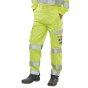 Arc Flash Hi Viz Trousers Fire Retardant Tall Leg Fit Saturn Yellow/Navy 38