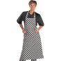 Chefs Bib Apron 100% Polyester Anti-Tangle Ties 24" W x 40" H Black/White