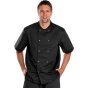 Chefs / Catering Jacket Poly/Cotton Short Sleeve Stud Fastening Black LGE