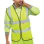Hi-Vis Waistcoat 100% Polyester Fire Retardant Saturn Yellow Size MED