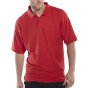 Click Polo Shirt Poly/Cotton Side Vent 3 Button Cuffed Sleeve Red SML