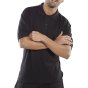 Premium Polo Shirt Poly/Cotton Fabric 3 Buttons Cuffed Sleeve Black LGE