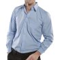 Classic Shirt Long Sleeve Poly/Cotton Stiff Collar Button Cuff Sky Blue 15