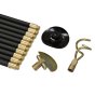 Drain Rod Set Universal Screw Type for Pipe Cleaning - 10 Rods Total